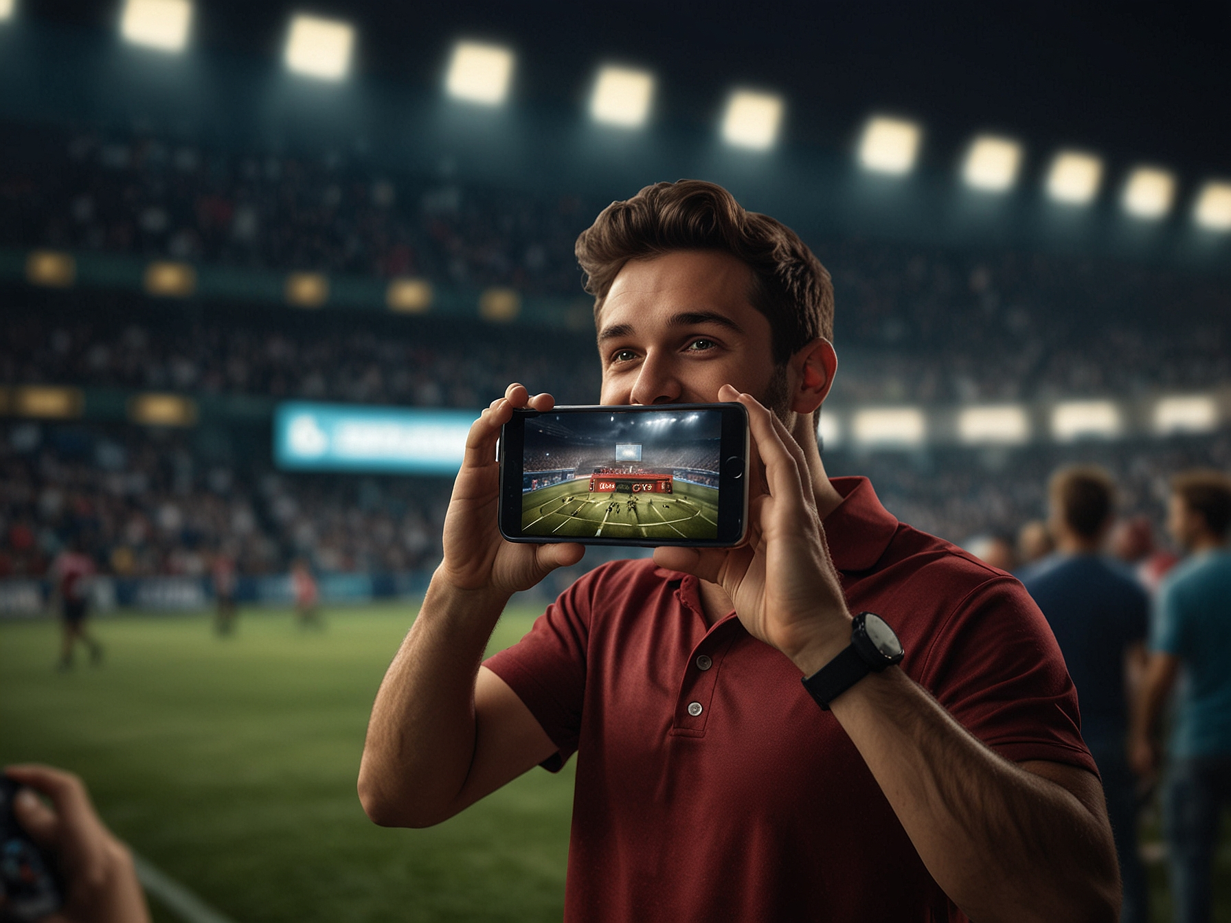 Победитель с телефоном и логотипом Pinko казино